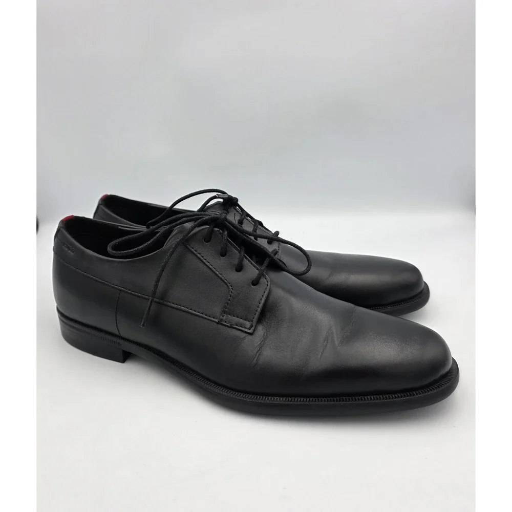 Hugo By Hugo Boss Black Leather Oxfords Dress Shoes Men's US 9 EUR 42 Lace Up